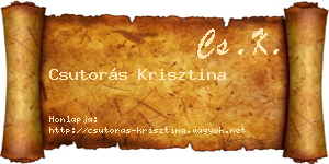 Csutorás Krisztina névjegykártya